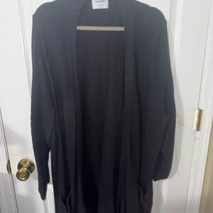 Old Navy Black Open-Front Long Cardigan